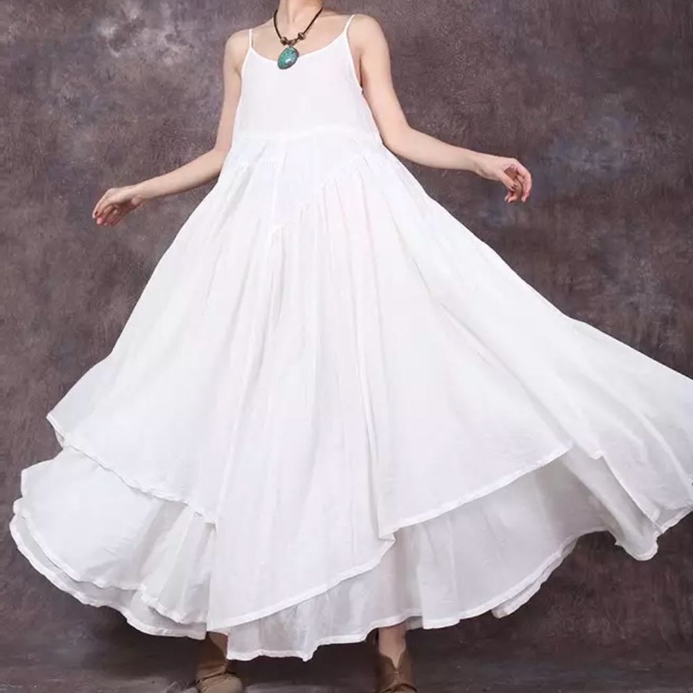 ✨HP✨Women’s summer 100% cotton layered maxi dress